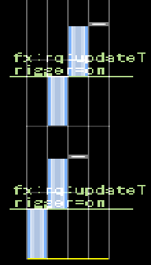 放置 updateTrigger 的谱面示例